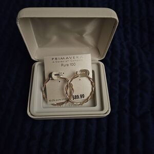 Primavera Couture Gold and Silver Hoop Earrings